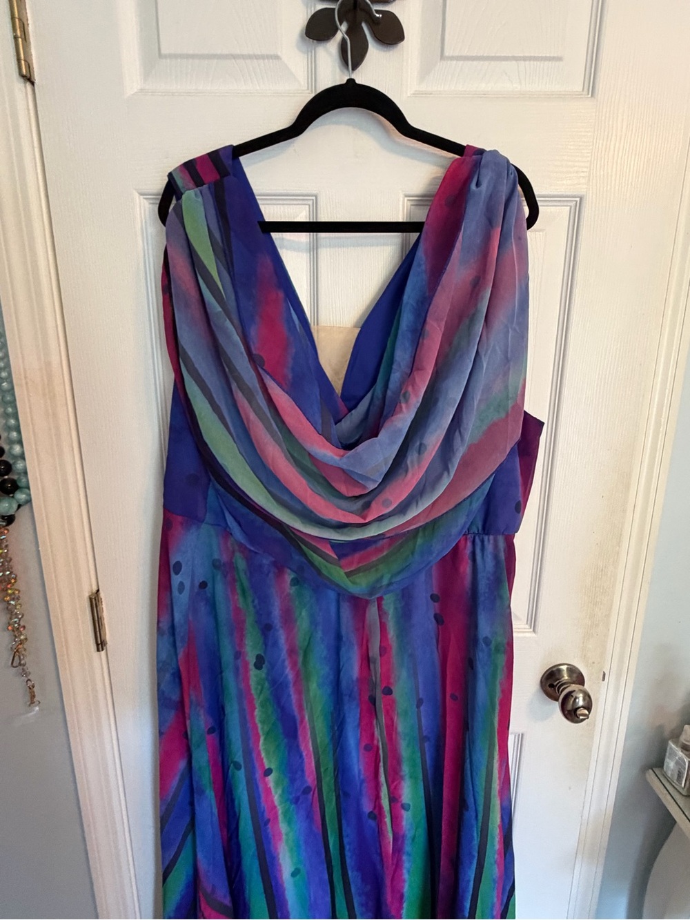 Women's Multi-Color Draped Formal Dress